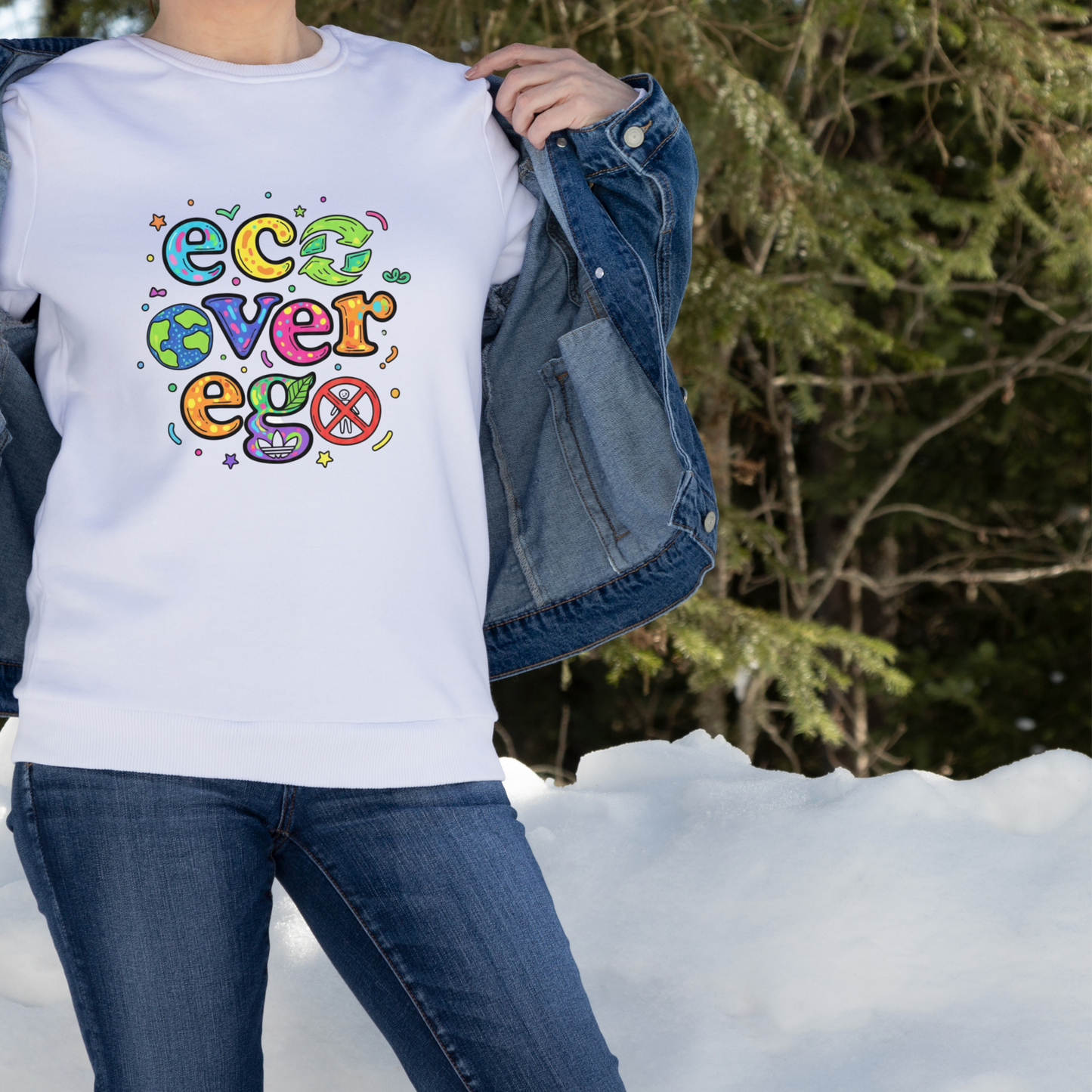 Echo Over Ego PNG Design: Modern Doodle, Mindful Quote Art (Digital Download)