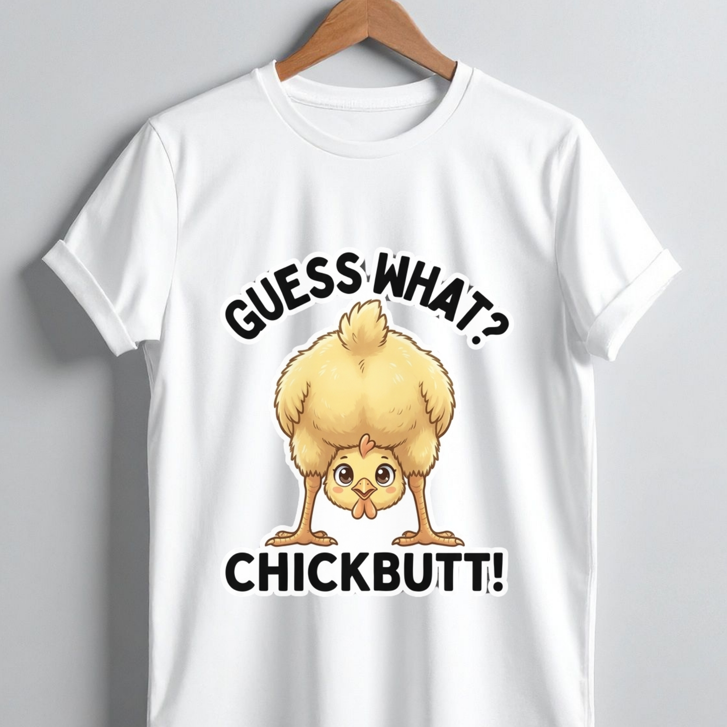 Guess What Chickbutt PNG, Funny Chicken Joke Sublimation Design, Cute Baby Chick Peeking Clipart, Hilarious Dad Joke Shirt Graphic, Sarcastic Animal Pun DTF Print, Playground Humor Tee, Digital Download