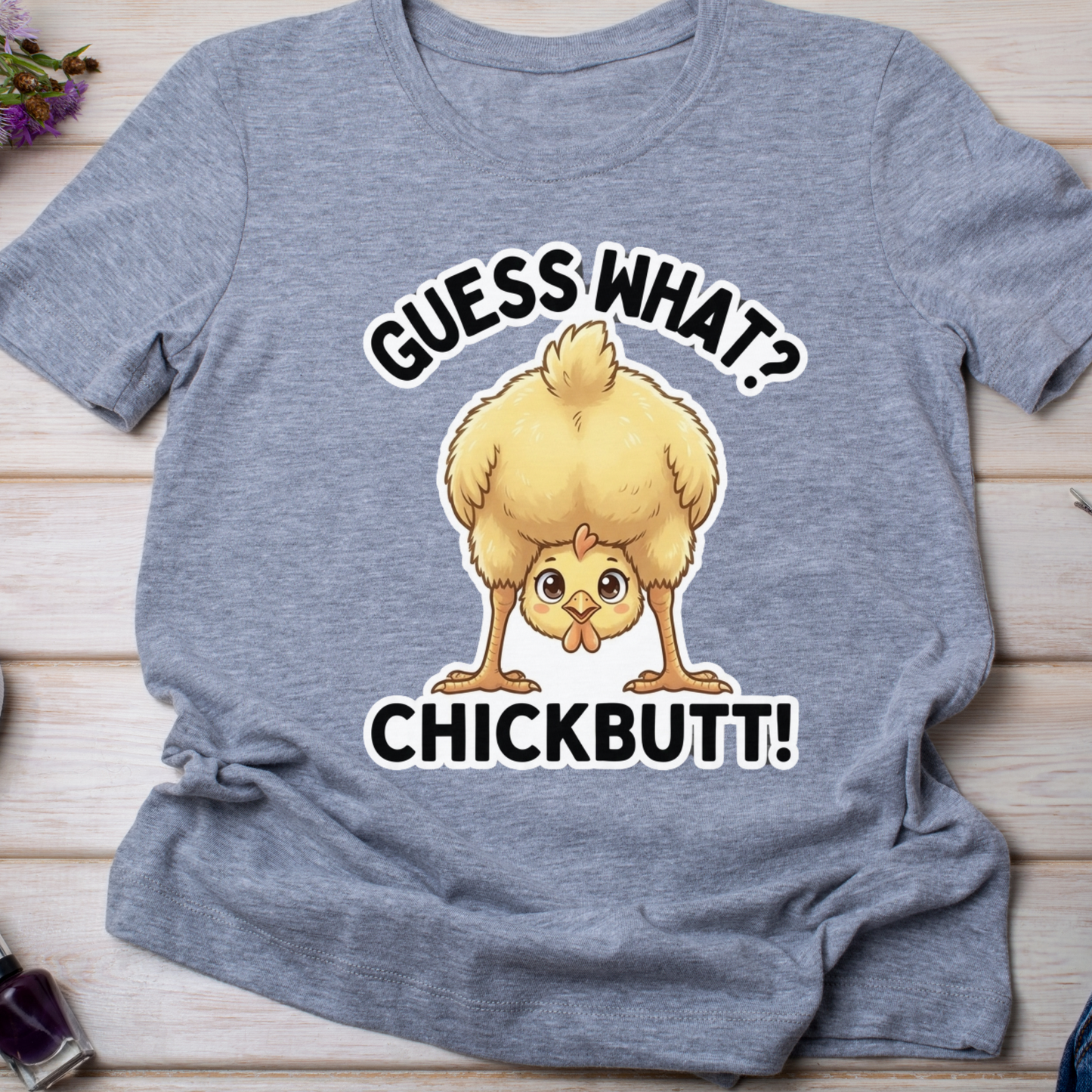 Guess What Chickbutt PNG, Funny Chicken Joke Sublimation Design, Cute Baby Chick Peeking Clipart, Hilarious Dad Joke Shirt Graphic, Sarcastic Animal Pun DTF Print, Playground Humor Tee, Digital Download
