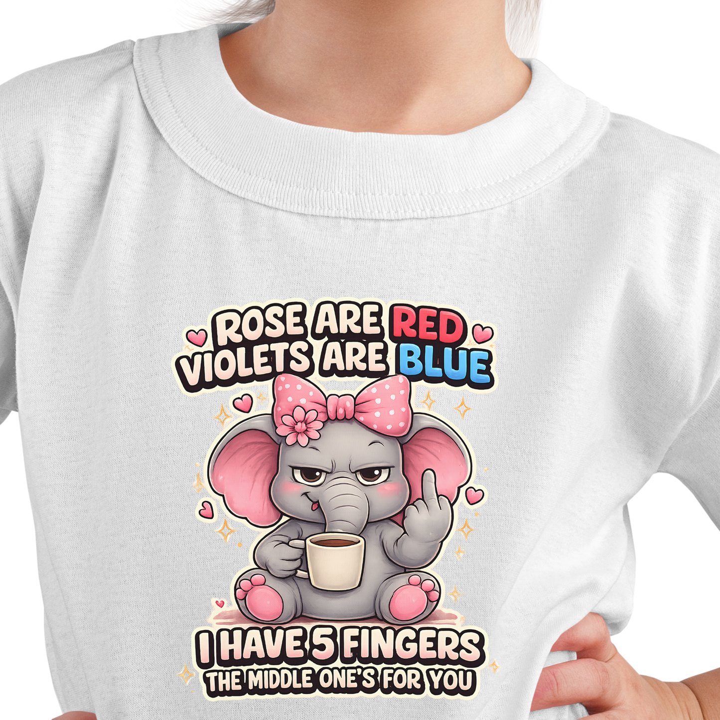 Roses Are Red Elephant PNG, Funny Middle Finger Sublimation Design, Cute Sassy Elephant Clipart, Sarcastic Coffee Lover Shirt Graphic, Angry Cartoon Animal DTF Print, Offensive Joke Tee, Digital Download