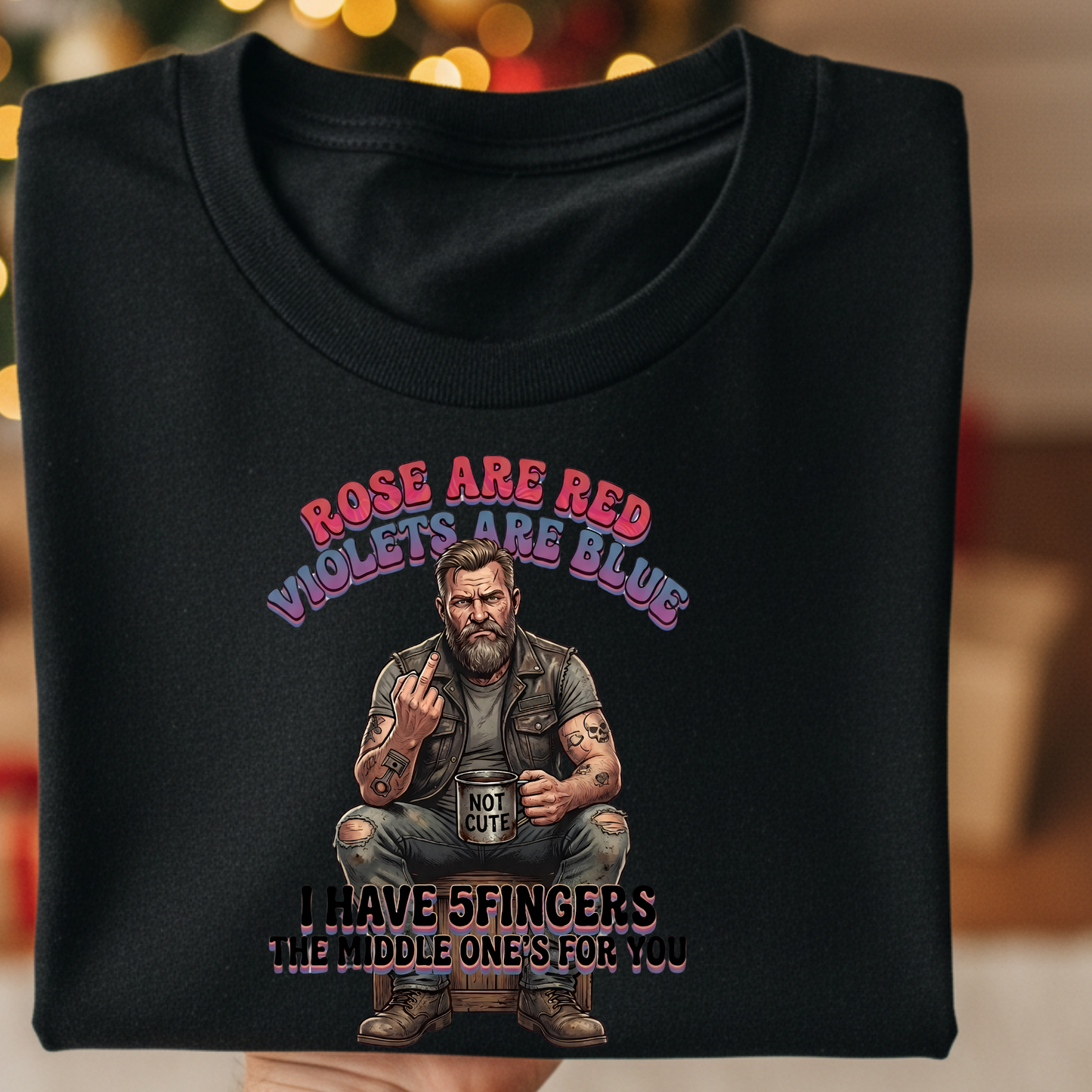 Roses Are Red Biker PNG, Funny Middle Finger Sublimation Design, Rugged Bearded Man Clipart, Sarcastic Adult Humor Shirt Graphic, Badass Motorcycle DTF Print, Offensive Joke Hoodie, Digital Download