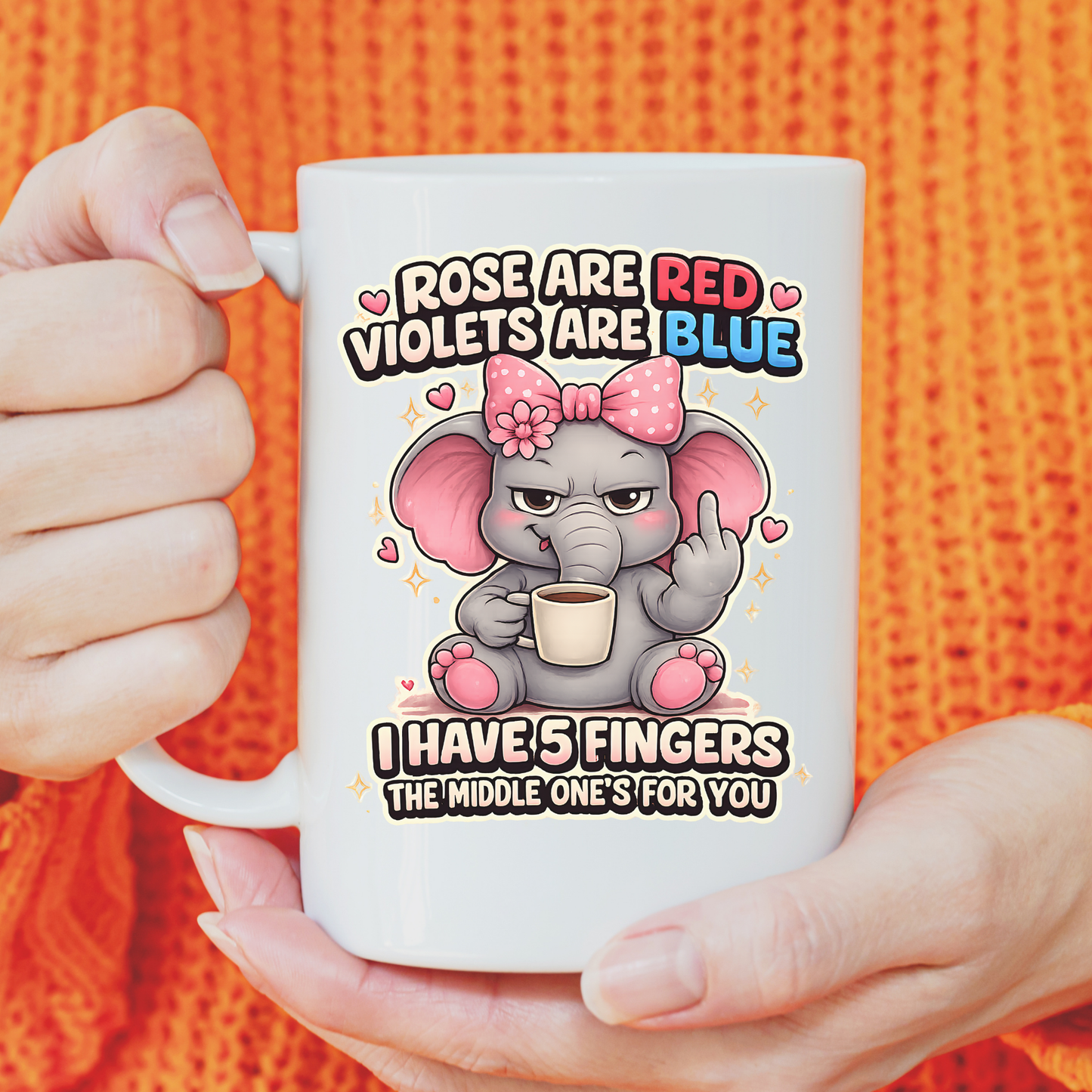 Roses Are Red Elephant PNG, Funny Middle Finger Sublimation Design, Cute Sassy Elephant Clipart, Sarcastic Coffee Lover Shirt Graphic, Angry Cartoon Animal DTF Print, Offensive Joke Tee, Digital Download