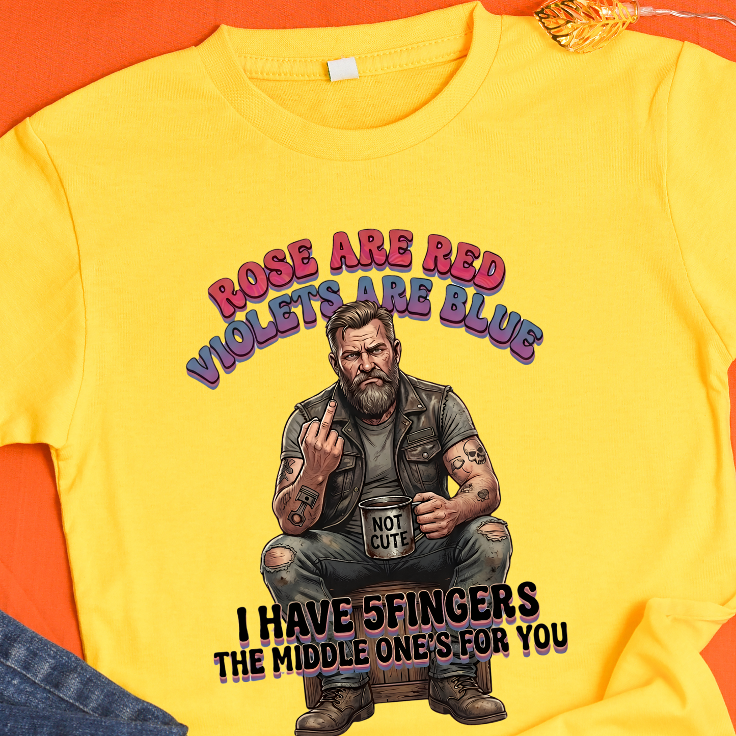 Roses Are Red Biker PNG, Funny Middle Finger Sublimation Design, Rugged Bearded Man Clipart, Sarcastic Adult Humor Shirt Graphic, Badass Motorcycle DTF Print, Offensive Joke Hoodie, Digital Download