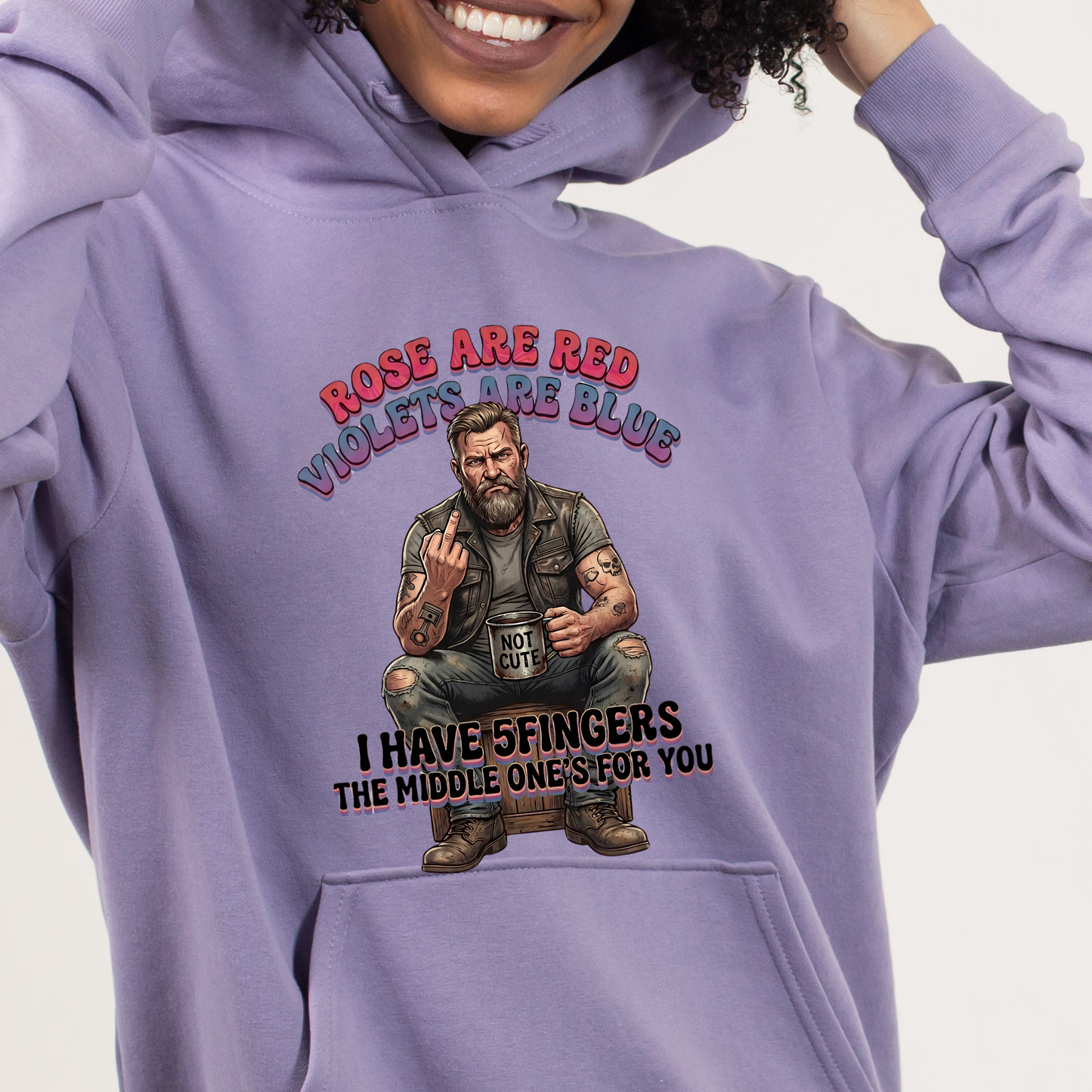 Roses Are Red Biker PNG, Funny Middle Finger Sublimation Design, Rugged Bearded Man Clipart, Sarcastic Adult Humor Shirt Graphic, Badass Motorcycle DTF Print, Offensive Joke Hoodie, Digital Download