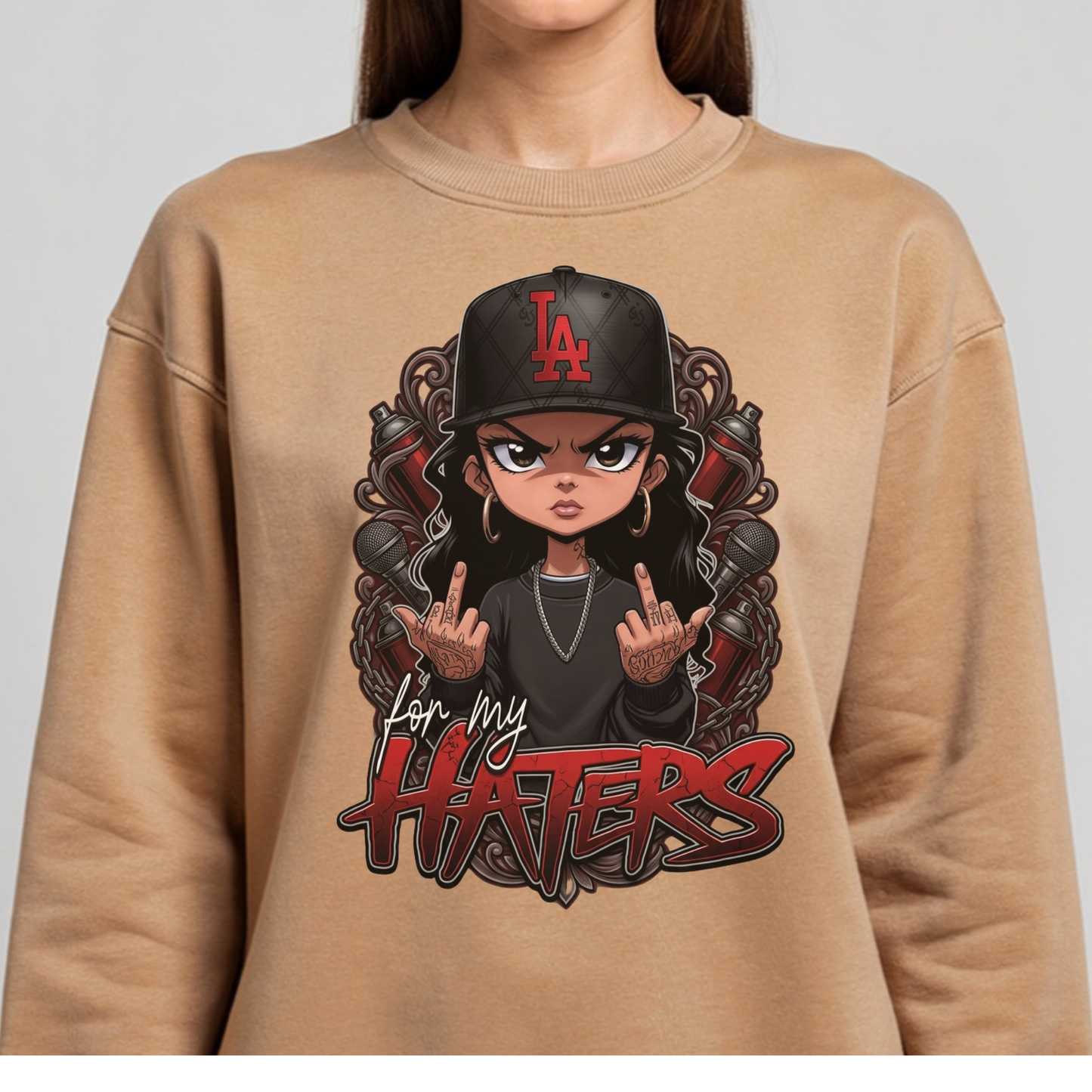 For My Haters PNG, Savage Girl Sublimation Design, LA Hip Hop Chibi Girl PNG, Urban Street Style PNG, Baddie Girl Shirt Design, Sweatshirt PNG Download, Attitude Girl Graphic Tee Design