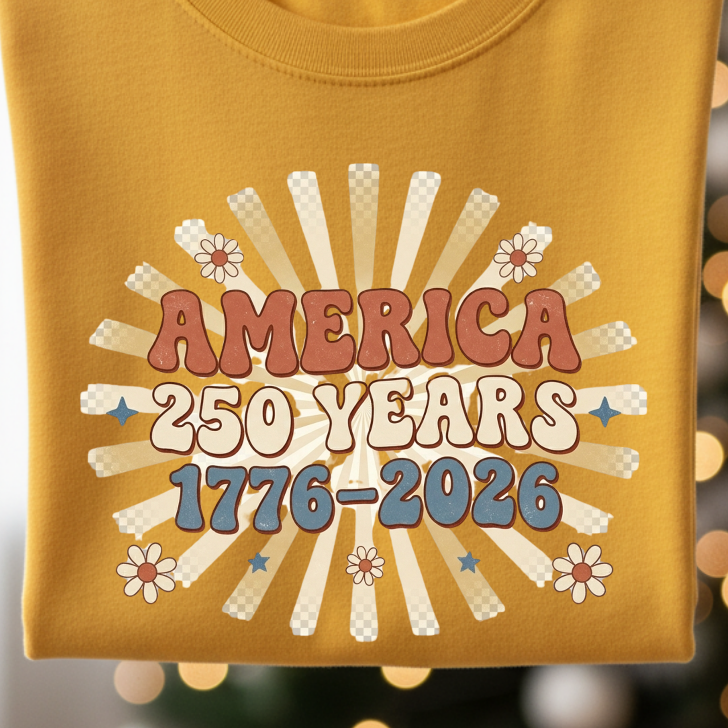 America 250 Years PNG, 1776-2026 Retro Groovy Sublimation Design, Boho Daisy Patriotic PNG, America 250th Anniversary Shirt PNG, 4th of July Retro Sunburst PNG, Groovy Independence Day Digital Download, USA 250 DTF Transfer Design
