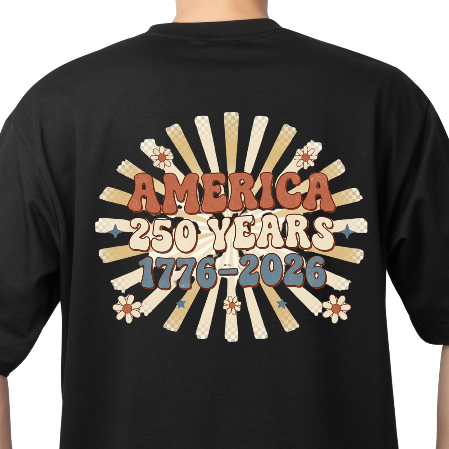 America 250 Years PNG, 1776-2026 Retro Groovy Sublimation Design, Boho Daisy Patriotic PNG, America 250th Anniversary Shirt PNG, 4th of July Retro Sunburst PNG, Groovy Independence Day Digital Download, USA 250 DTF Transfer Design