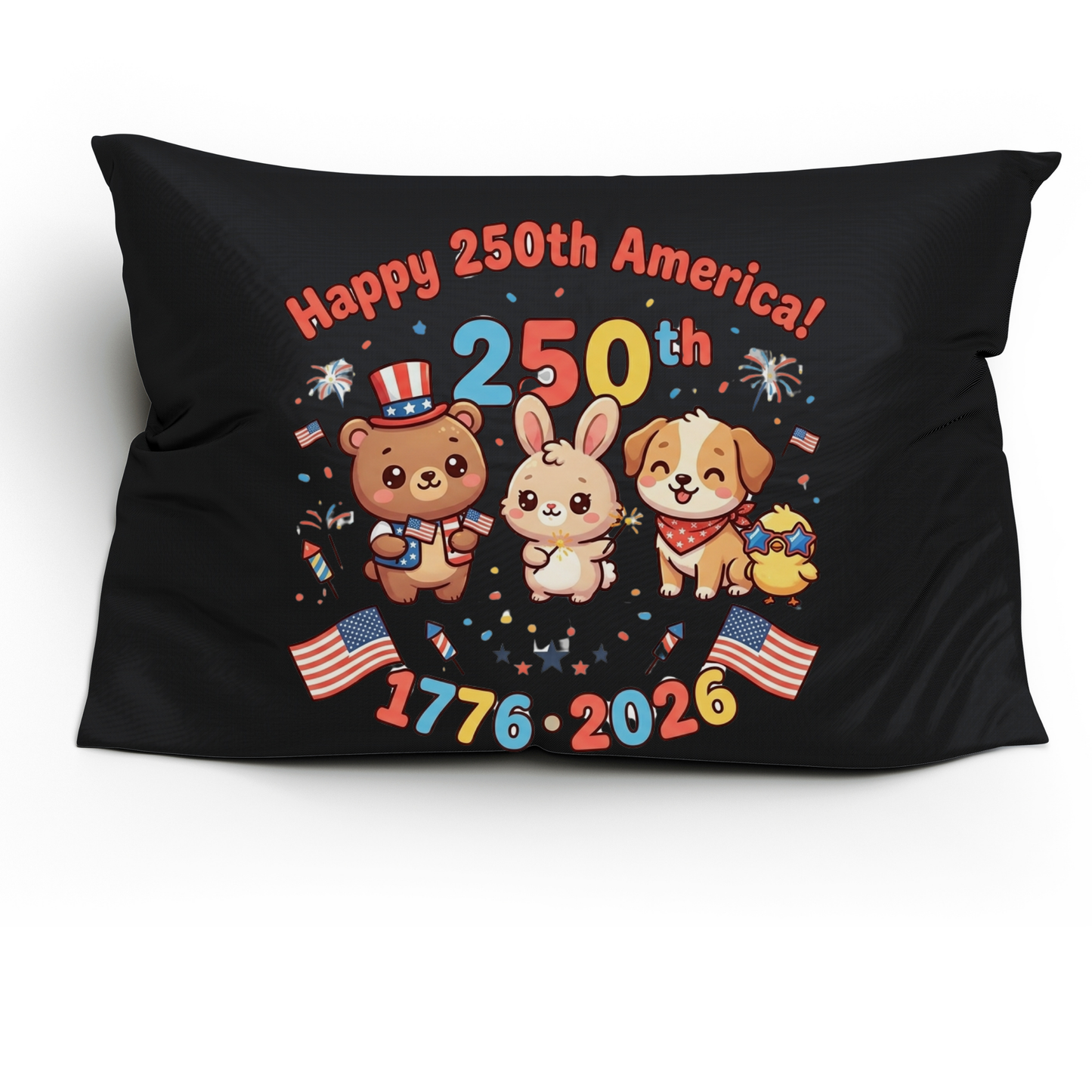 Happy 250th America PNG, 4th of July Sublimation Design, Cute Patriotic Animals Clipart, US Semiquincentennial Kids Shirt Design, 1776-2026 USA Independence Day, Kawaii Bear Dog Bunny Firework DTF Graphic, Digital Download