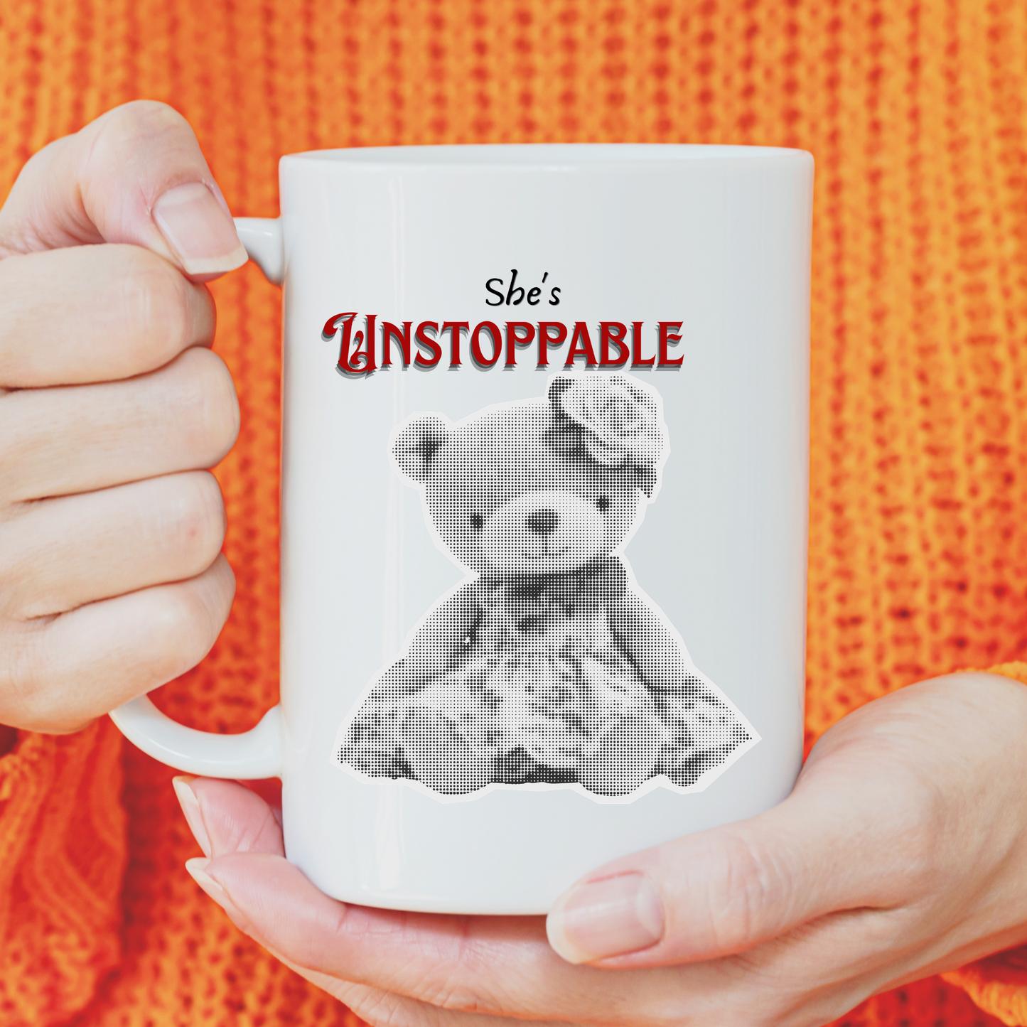 She's Unstoppable PNG, Retro Teddy Bear Sublimation Design, Halftone Grunge Streetwear Graphic, Y2K Aesthetic Sweatshirt Design, Empowering Women Quotes Clipart, Edgy Vintage Bear DTF Print, Digital Download