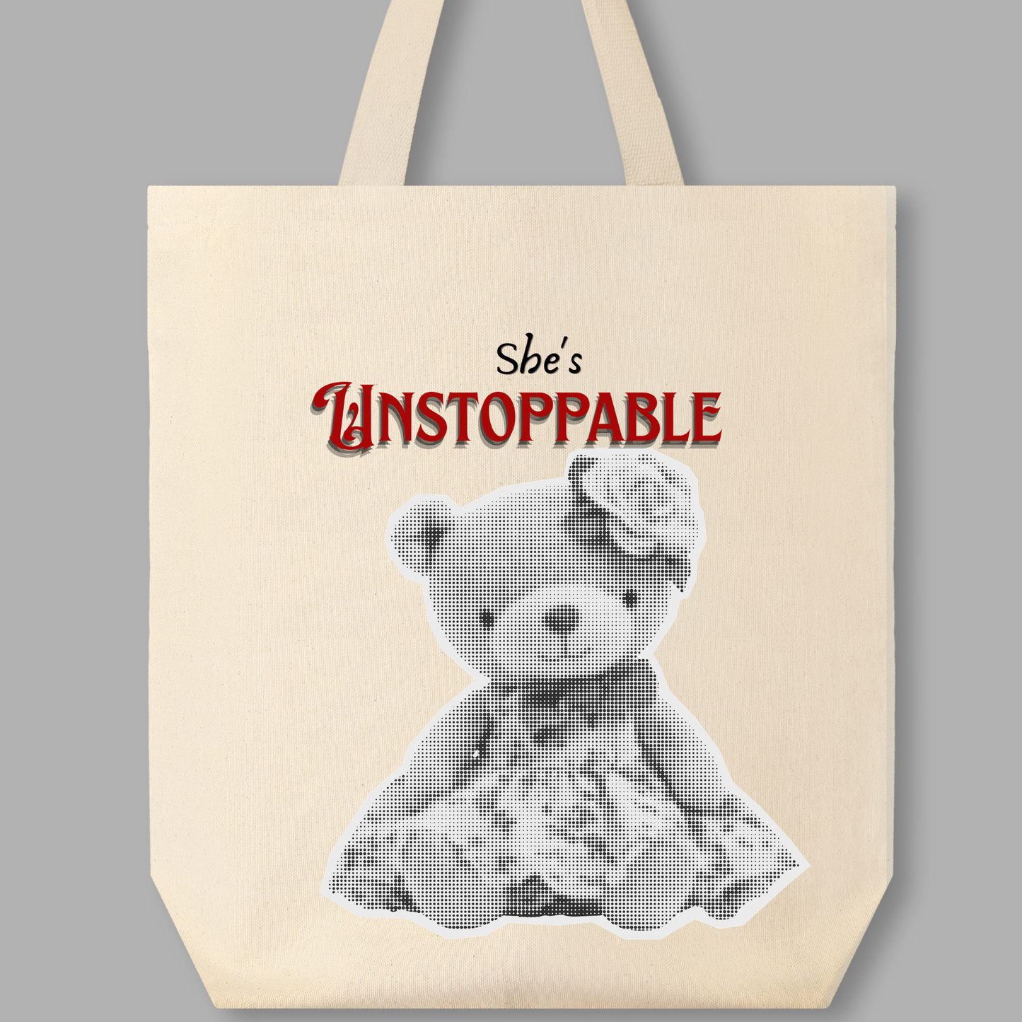 She's Unstoppable PNG, Retro Teddy Bear Sublimation Design, Halftone Grunge Streetwear Graphic, Y2K Aesthetic Sweatshirt Design, Empowering Women Quotes Clipart, Edgy Vintage Bear DTF Print, Digital Download