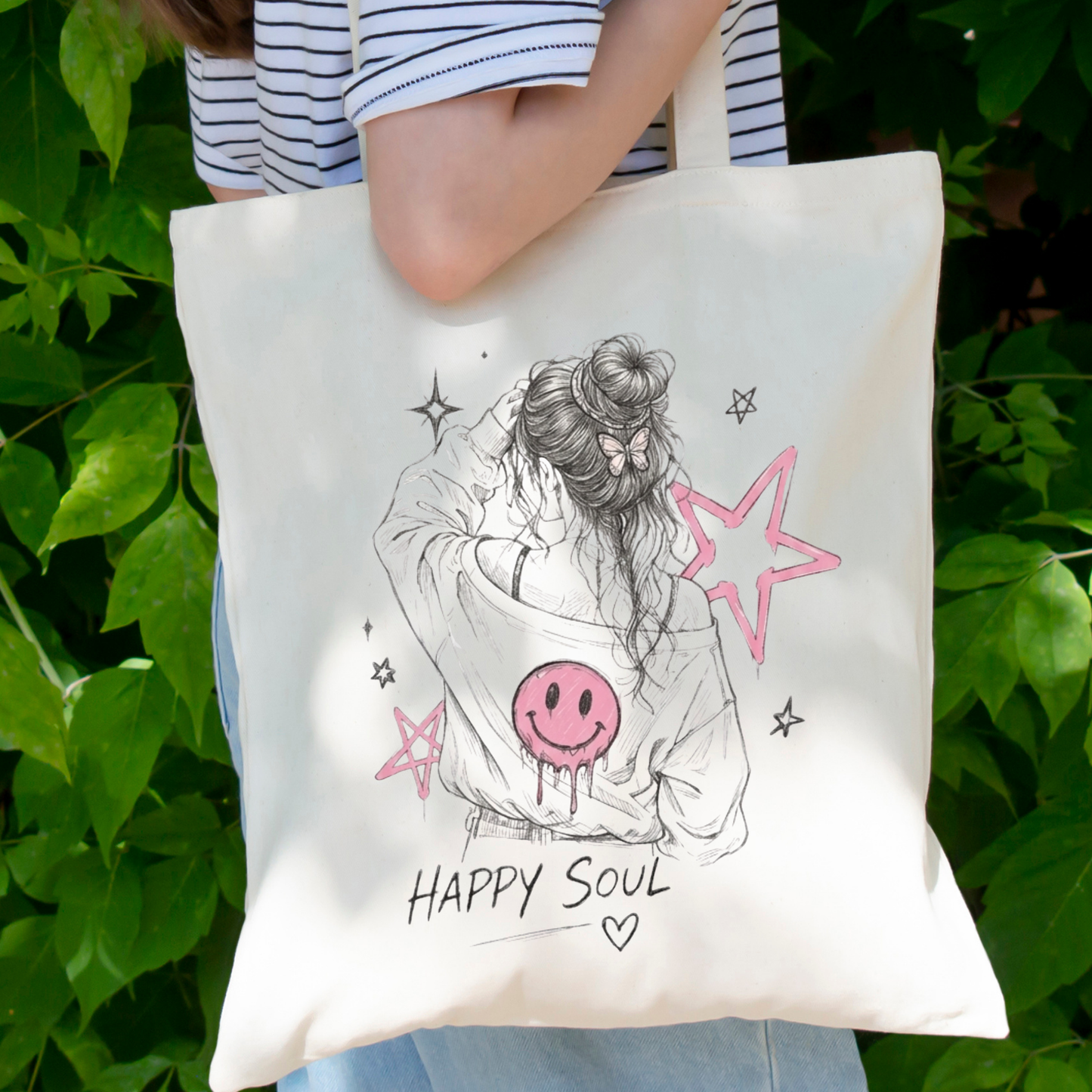 Happy Soul PNG, Messy Bun Girl Sublimation Design, Melting Smiley Face Shirt Graphic, Retro Y2K Aesthetic Clipart, Dripping Smiley Face, Indie Trendy Girl Hoodie File, Digital Download