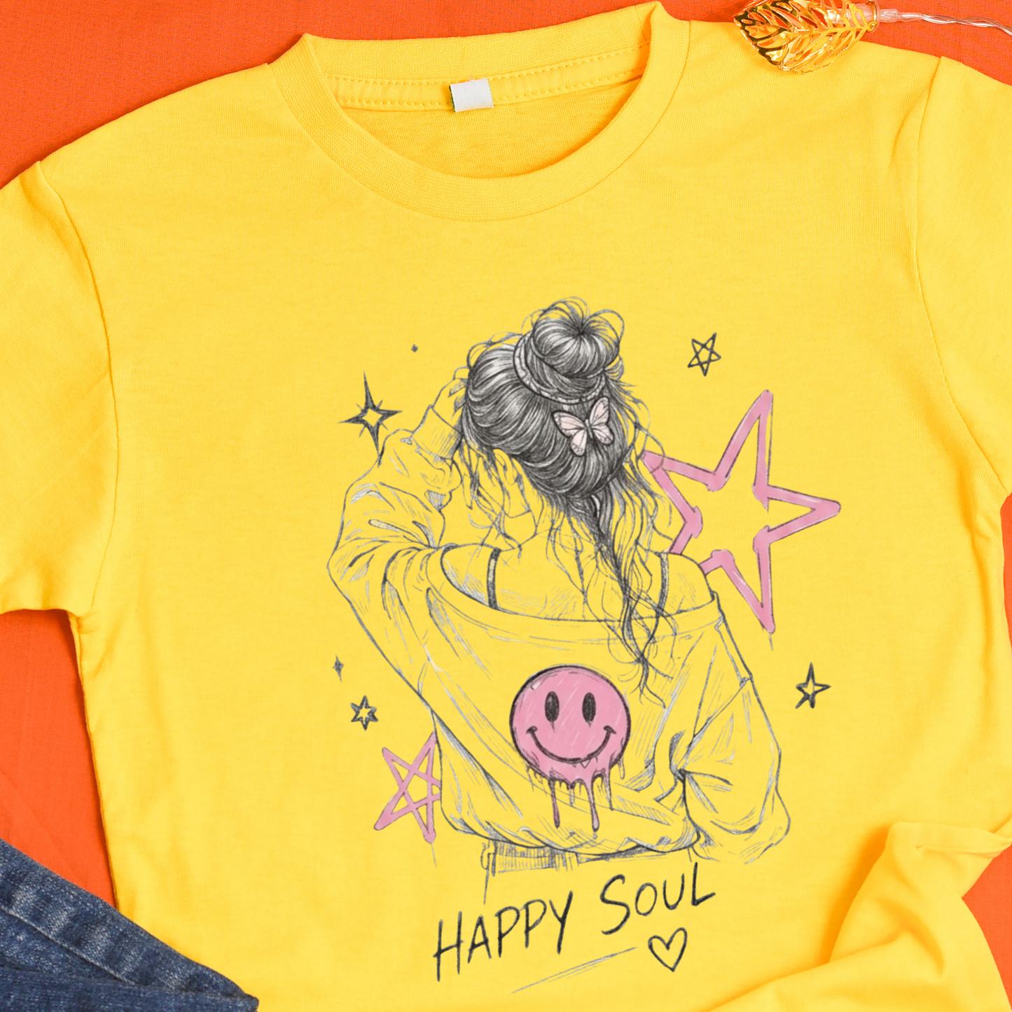 Happy Soul PNG, Messy Bun Girl Sublimation Design, Melting Smiley Face Shirt Graphic, Retro Y2K Aesthetic Clipart, Dripping Smiley Face, Indie Trendy Girl Hoodie File, Digital Download