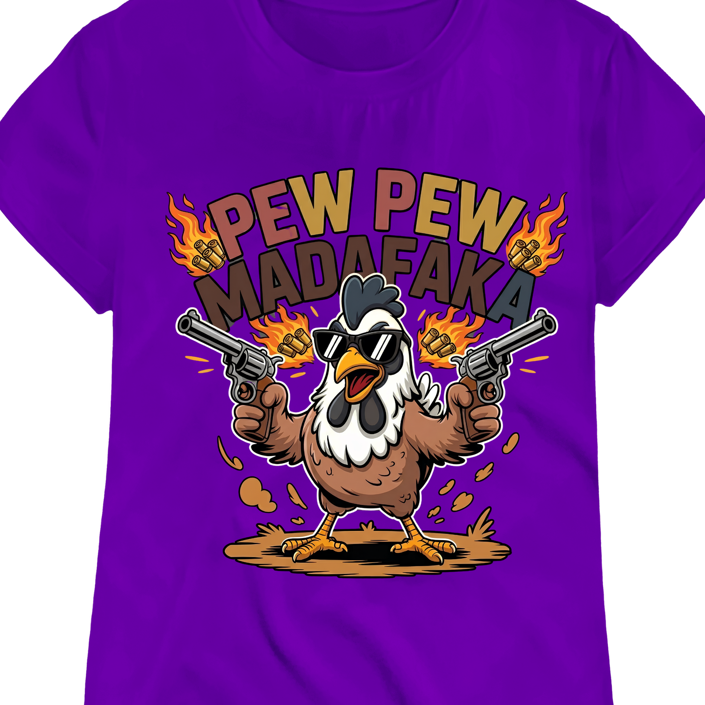 Pew Pew Madafaka PNG, Funny Chicken Dual Wielding Guns Sublimation, Edgy Rooster Meme Shirt Design, Badass Crazy Chicken DTF Graphic, Hilarious Adult Humor Clipart, Revolver Pistol Flame Vector, Digital Download