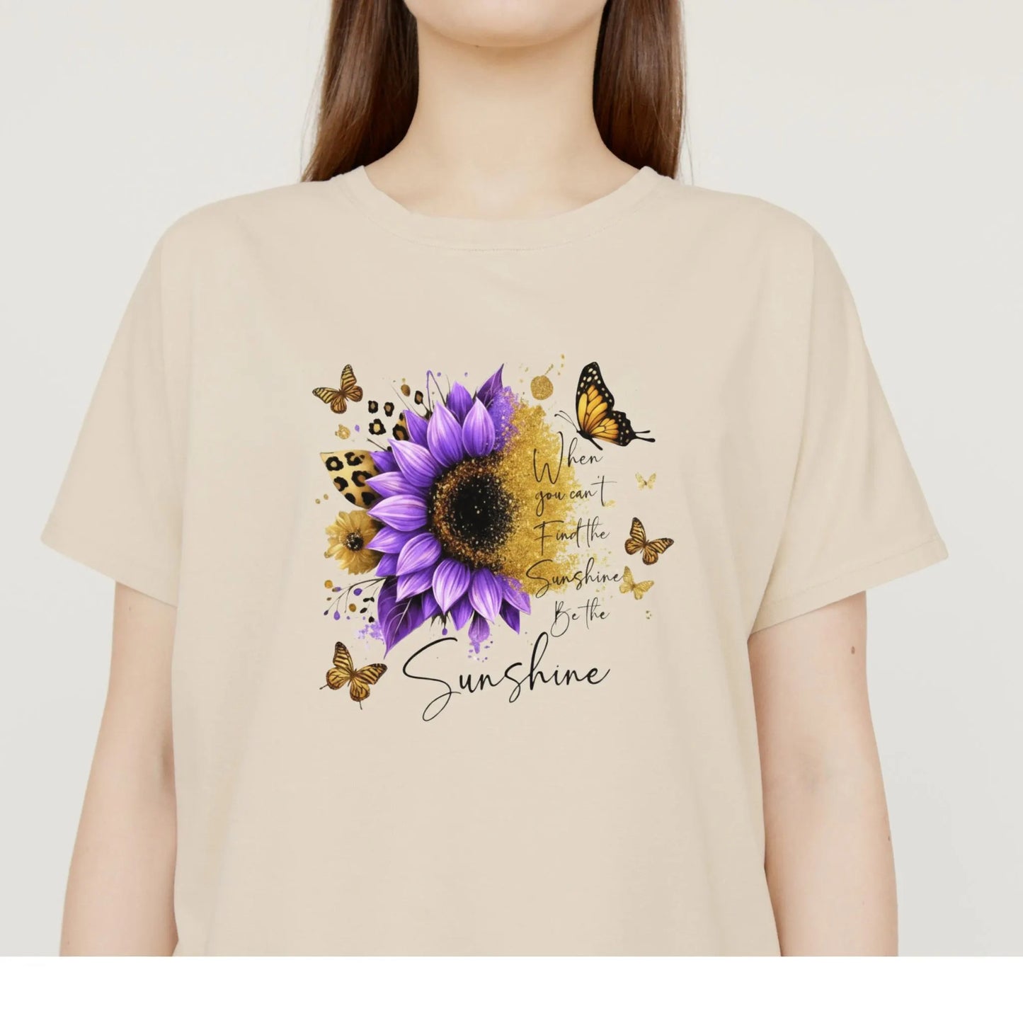 Sunflower Butterfly T-Shirt Design: Boho Floral PNG (Digital Download)