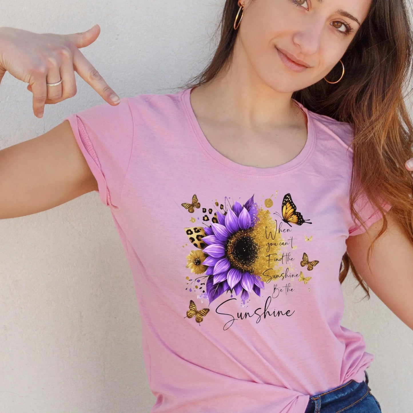 Sunflower Butterfly T-Shirt Design: Boho Floral PNG (Digital Download)