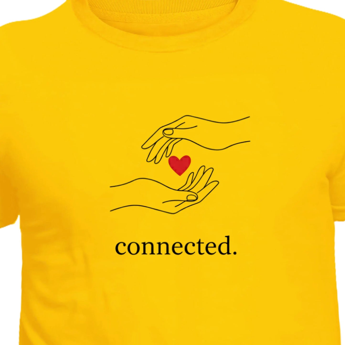 Minimalist Valentine line art png - connected hands with red heart - simple couple sublimation design (digital download)