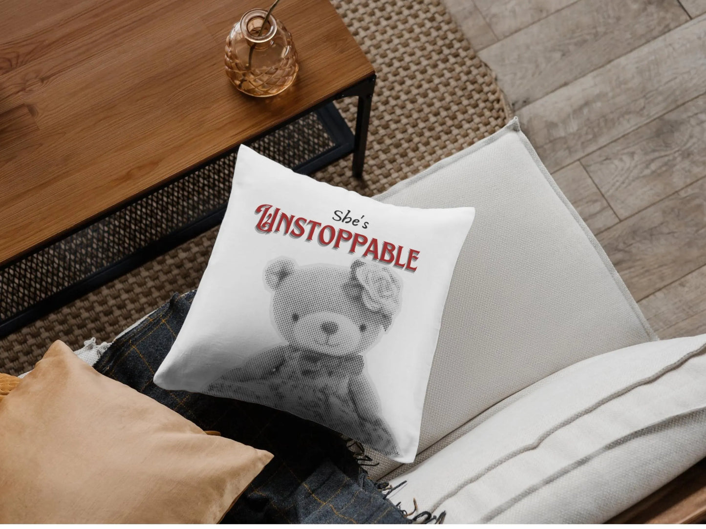 She's Unstoppable PNG, Retro Teddy Bear Sublimation Design, Halftone Grunge Streetwear Graphic, Y2K Aesthetic Sweatshirt Design, Empowering Women Quotes Clipart, Edgy Vintage Bear DTF Print, Digital Download